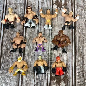 Lot of 10 WWE Micro Wrestlers Action Figures 2010-2011 Mysterio Sheamus Toy